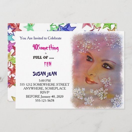 40 Lust auf Spaß und eine schöne Einladung (Vorne/Hinten)