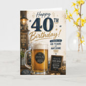 40. Mann-Bier-Geburtstag Karte (Gelbe Blume)