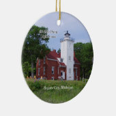 40 Meilen Point Leuchtturm Sommerkreisverzierung Keramik Ornament (Rechts)