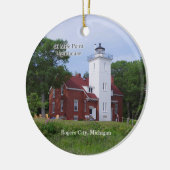 40 Meilen Point Leuchtturm Sommerkreisverzierung Keramik Ornament (Links)