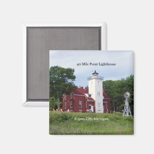 40 Meilen Point Lighthouse Magnet (Vorderseite/Rückseite)