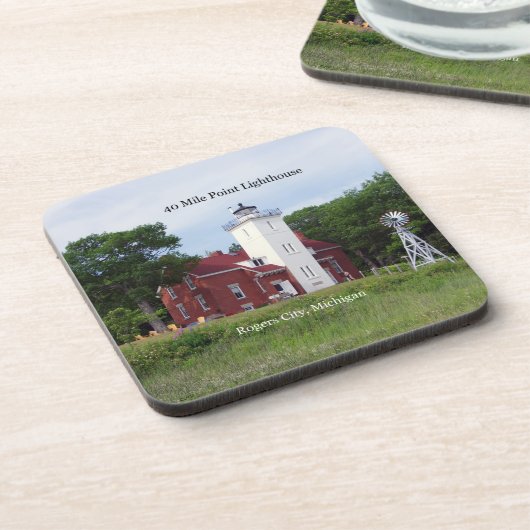 40 Meilen Point Ligthouse Set mit 6 Untersetzer au (Linke Seite)