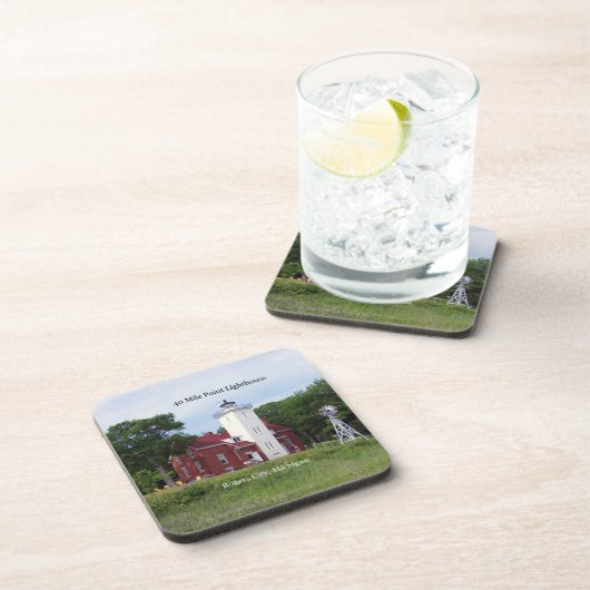 40 Meilen Point Ligthouse Set mit 6 Untersetzer au (Rechte Seite)