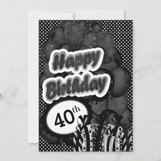 40. Meilenstein Geburtstag Einladung (Vorderseite)