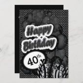 40. Meilenstein Geburtstag Einladung (Vorne/Hinten)