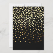 40 Meilenstein Schaumwein Gold Schwarzer Glitzer Einladung (Rückseite)