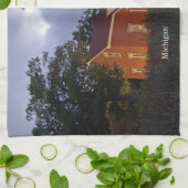 40 Mile Point Leuchtturm bei Küchenhandtuch Geschirrtuch (Gefaltet)