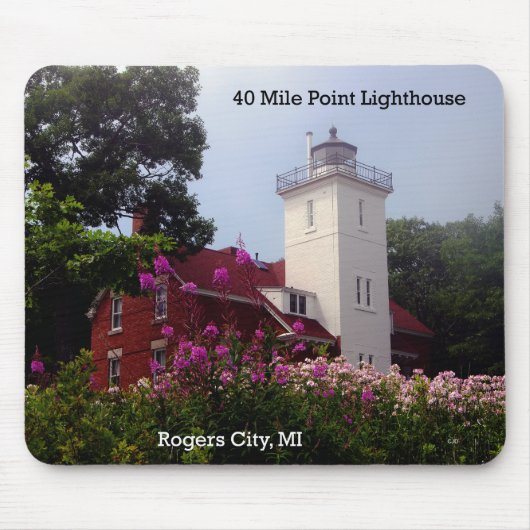 40 Mile Point Leuchtturm Federmousepad Mousepad (Vorne)
