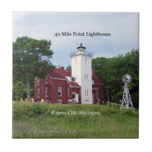 40 Mile Point Leuchtturm Kachel