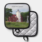 40-Mile-Point-Leuchtturm-Kartenhalter Topflappen (Vorderseite/Rückseite)