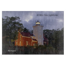 40 Mile Point Leuchtturm Schneidbrett bei Dämmerun