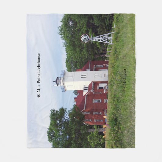 40 Mile Point Leuchtturmdecke Fleecedecke (Vorderseite)