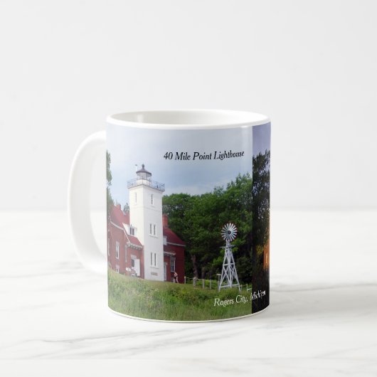 40 Mile Point Lighthouse 2 pict. Tasse (Vorderseite Links)