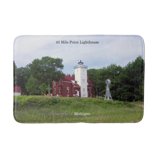 40 Mile Point Lighthouse bathmat Badematte (Vorderseite)