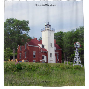 40 Mile Point Lighthouse Duschvorhang