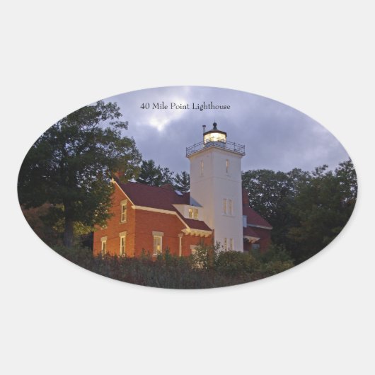40 Mile Point Lighthouse Dusk Aufkleber (Vorderseite)
