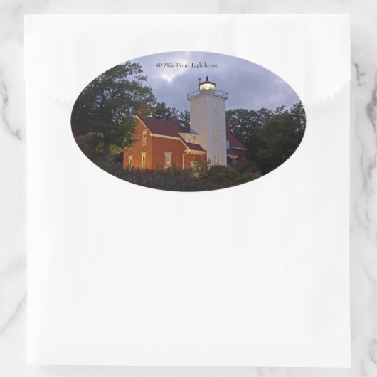 40 Mile Point Lighthouse Dusk Aufkleber (Tasche)
