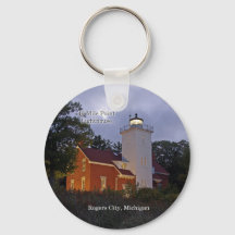 40 Mile Point Lighthouse in der Schlüsselkette der