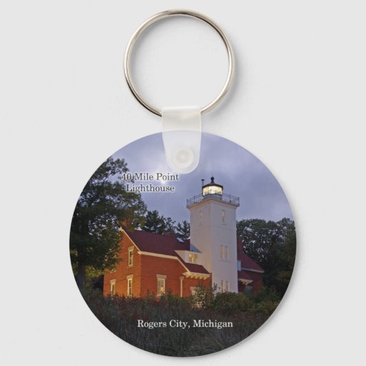 40 Mile Point Lighthouse in der Schlüsselkette der Schlüsselanhänger (Vorderseite)