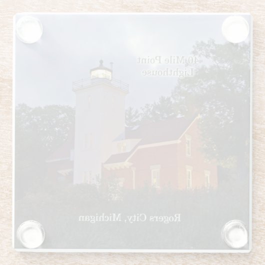 40 Mile Point Lighthouse Untersetzer (Rückseite)