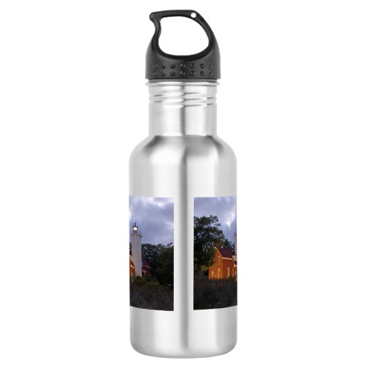 40 Mile Point Lighthouse Wasserflasche (Rückseite)