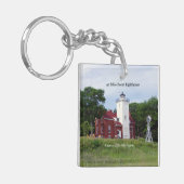 40 Mile Point Lighthouse zweiseitige Schlüsselkett Schlüsselanhänger (Vorderseite links)