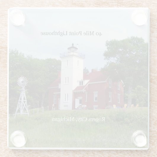 40 Mile Point Ligthouse Untersetzer (Rückseite)