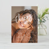 40. Modern Foto Geburtstag für Frauen Einladung (Stehend Vorderseite)