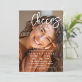 40. Modern Foto Geburtstagsparty Einladung (Stehend Vorderseite)