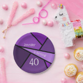 40 Moderne Lila Geometrie 40. Geburtstag Pappteller (Party)