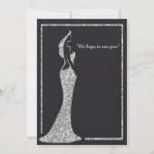 40. moderner silberner Cocktailkleid-Geburtstag de Einladung (Rückseite)