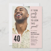 40 Modernes Foto 40. Geburtstag Party Einladung (Vorderseite)