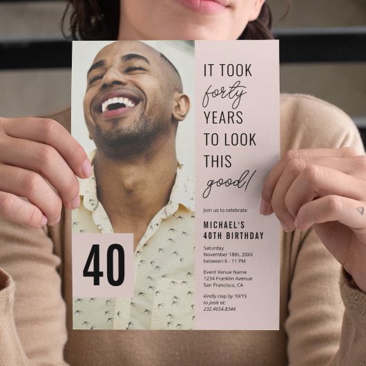 40 Modernes Foto 40. Geburtstag Party Einladung