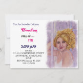 40 MÖGLICHKEITEN & voller Fun Blond Curls Einladun Einladung (Vorderseite)