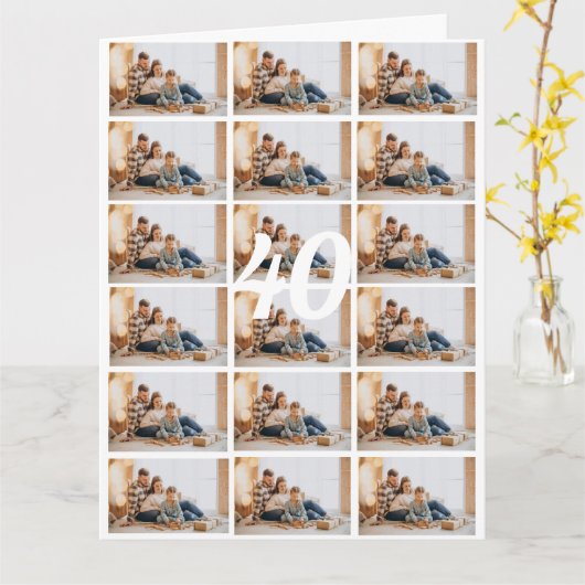 40. oder jedes Alter Foto Collage Big Birthday Car Karte (Gelbe Blume)