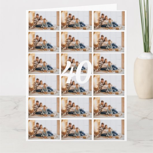 40. oder jedes Alter Foto Collage Big Birthday Car Karte (Vorderseite)