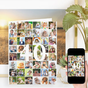 40. oder jedes Alter Fotocollage große Geburtstags Karte