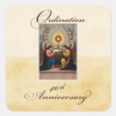 40. Ordination Anniversary Angels in Altar Quadratischer Aufkleber (Vorderseite)