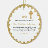 40. Ordination Jubiläum Personalisierte Schrift Keramik Ornament (Links)