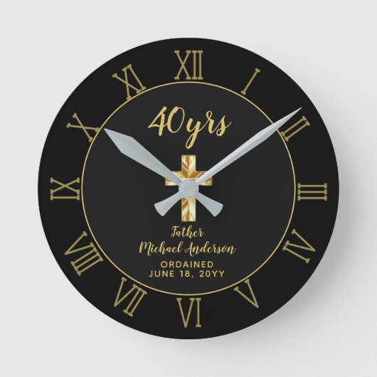 40. Ordination Jubiläum Priester Golden Jubiläum Runde Wanduhr (Vorderseite)