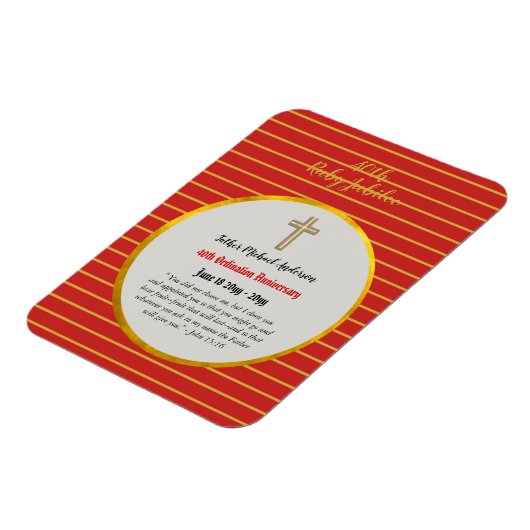 40. Ordination Jubiläum Priester Ruby Jubilee Magnet (Linke Seite)