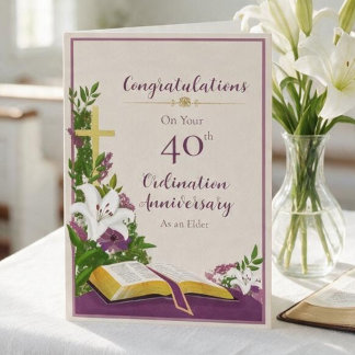 40. Ordinationstag Gratulation Karte