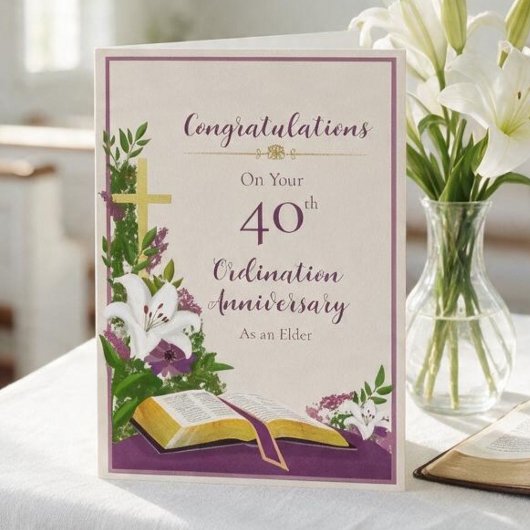 40. Ordinationstag Gratulation Karte