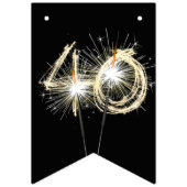 40. Party Sparkler auf schwarz Wimpelkette (Zweite Fahne)