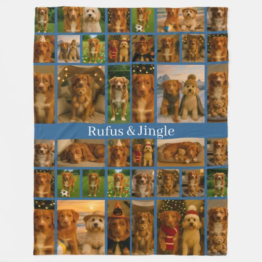 40 Photo Collage Template And Text Personalized Fleecedecke (Vorderseite)