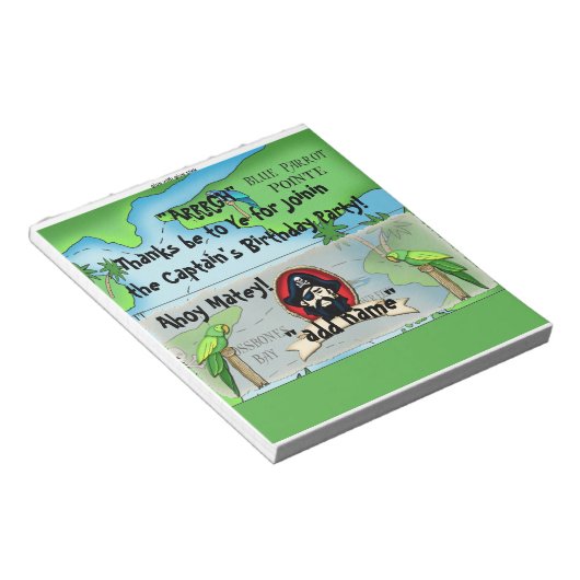 40 Pirate Birthday Candy Bar Wrapper Gastgeschenk Notizblock (angewinkelt)