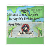 40 Pirate Birthday Candy Bar Wrapper Gastgeschenk Notizblock (Vorderseite)