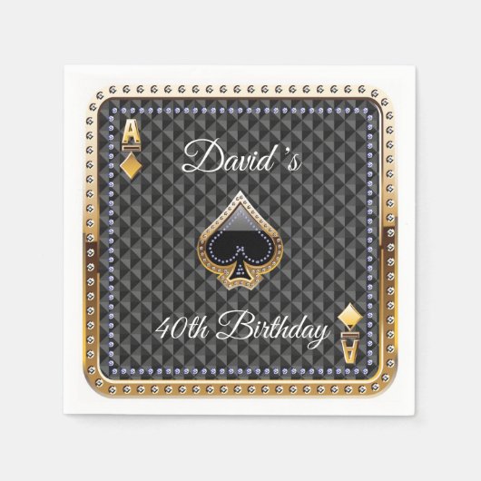 40. Poker Spielkarte Casino Serviette (Vorderseite)