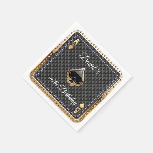 40. Poker Spielkarte Casino Serviette (Ecke)