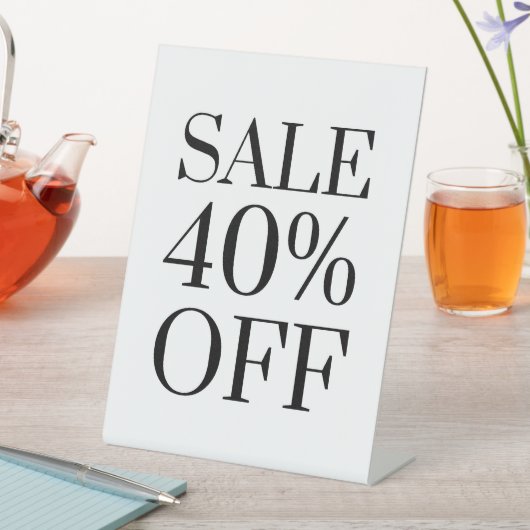 40% Rabatt auf das Handelsschild, Tabletop Counter Sockelschild (In Situ)